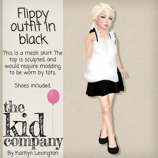 the kid company; flippy outfit - black.