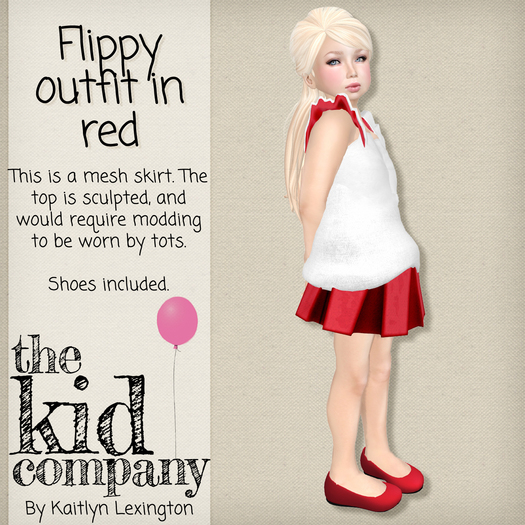 the kid company; flippy outfit - red.