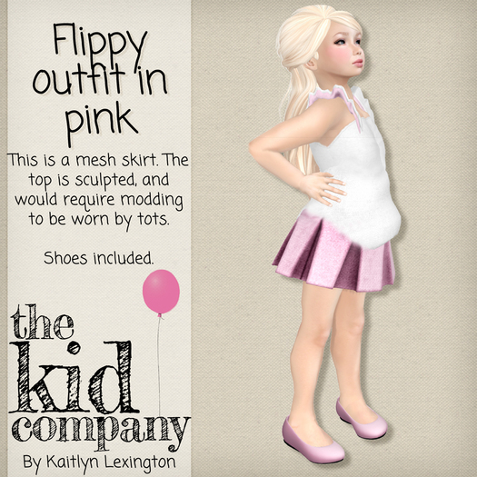 the kid company; flippy outfit - pink.