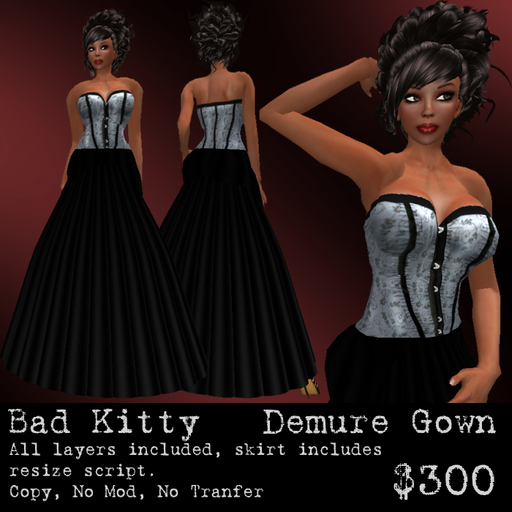 Bad Kitty Demure Gown Silver