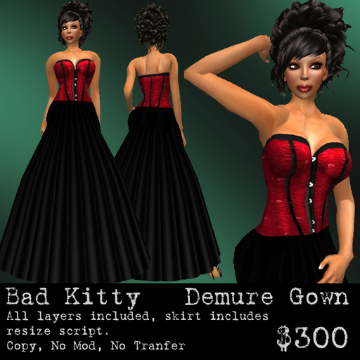 Bad Kitty Demure Gown Red