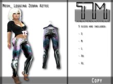 [TM] Mesh_ Legging Zebra Aztec