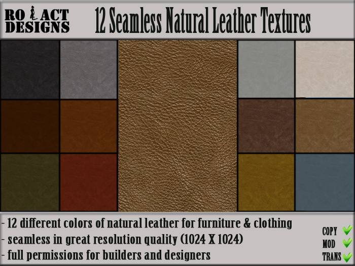 ..::RO!ACT::..DESIGNS 12 Seamless Natural Leather Textures