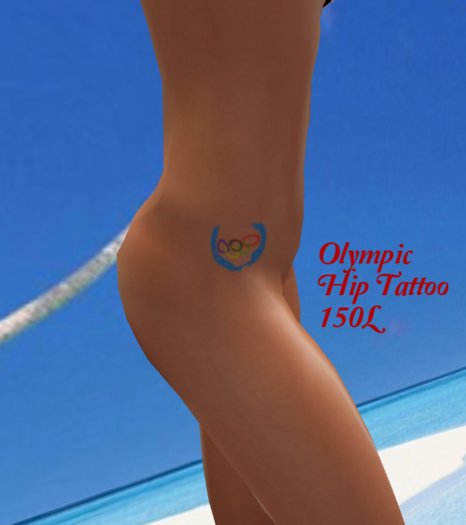 Olympic Rings with Laurel on Hip