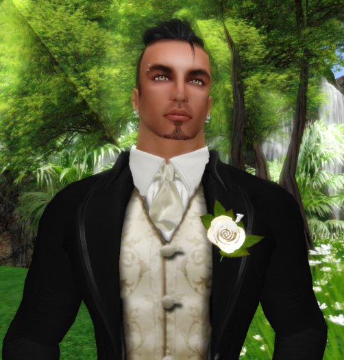 ROSA PARA HOMBRE BODA-BLANCA