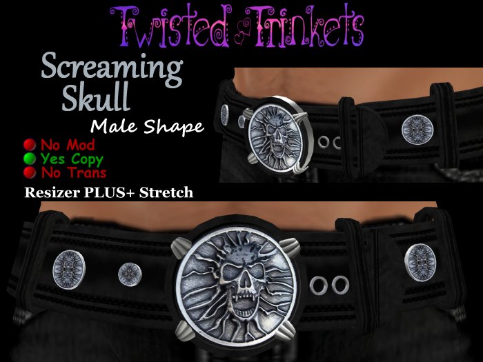 Belt Screaming Skull male