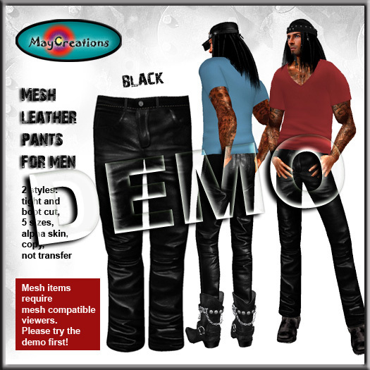 MayCreations mesh leather pants for men DEMO