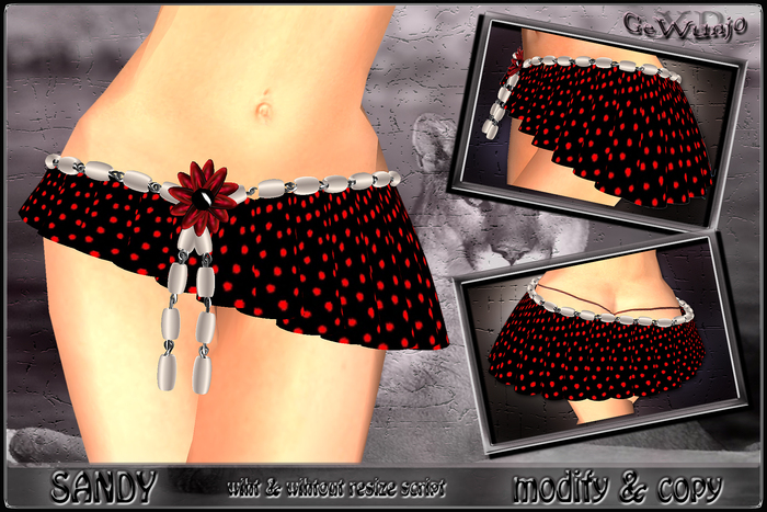 GeWunjo : SANDY black red skirt