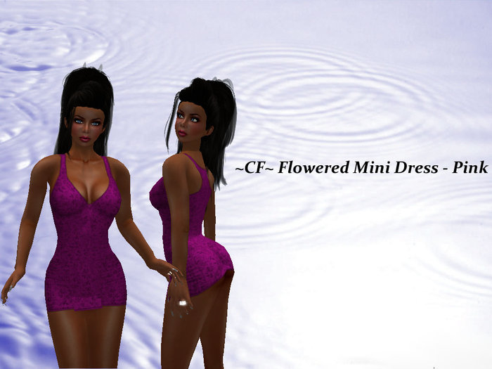 ~CF~ Flowered Tank Mini Dress - Pink