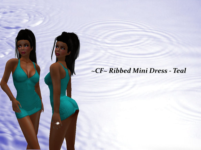 ~CF~ Ribbed Tank Mini Dress - Teal