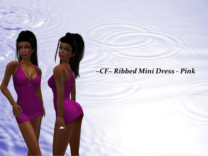 ~CF~ Ribbed Tank Mini Dress - Pink