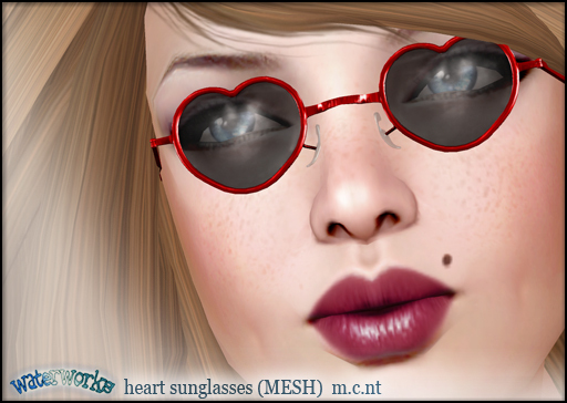 WaterWorks UV Heart Sunglasses - RED
