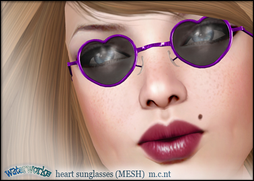 WaterWorks UV Heart Sunglasses - PURPLE