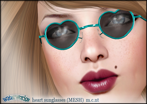 WaterWorks UV Heart Sunglasses - TEAL