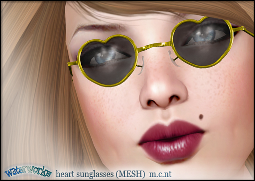 WaterWorks UV Heart Sunglasses - YELLOW