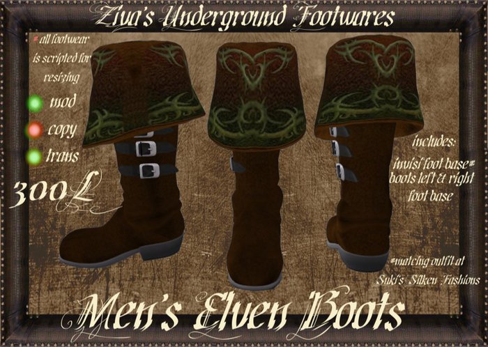~ZUF~ Ziva's Men's Elven Boots