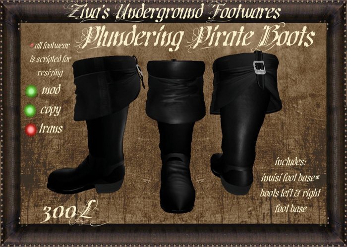 ~ZUF~ Plundering Pirate Boots - Inisex