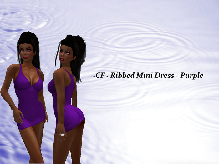 ~CF~ Ribbed Tank Mini Dress - Purple