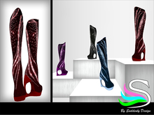 Suddenly Desing - Sequin Dark Red Boots
