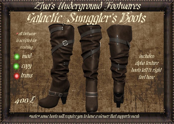 ~ZUF~ Galactic Smuggler Boots - Ladies
