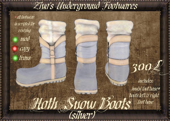 ~ZUF~ Hoth Snow Boots - Silver