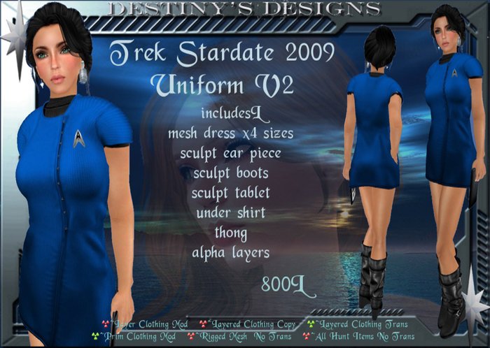 !~DD~! Trek Strardate 2009 Academy - Ladies -Blue