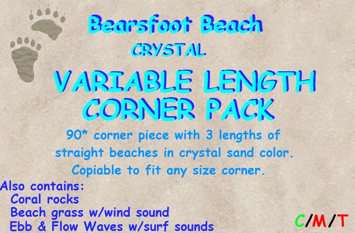 Bearsfoot Beach Crystal Variable Corner Pack