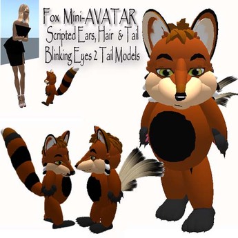 Second Life Marketplace - Fox Mini Avatar complete scripted, easy wear