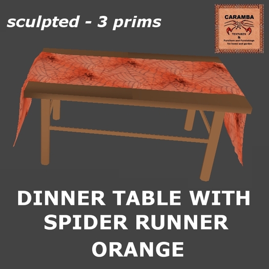 Halloween - dinner table with spider runner orange
