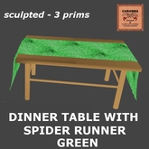 Halloween - dinner table with spider runner green
