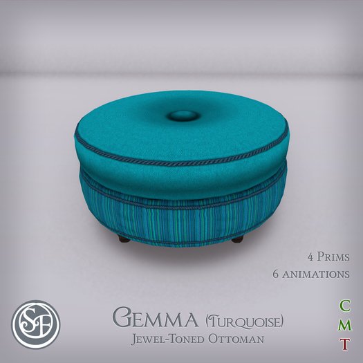 .:SF:. "Gemma" Ottoman (Turquoise)