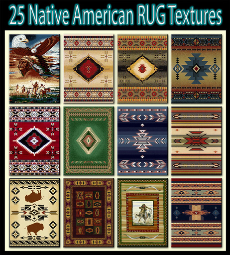 25 NATIVE AMERICAN RUG TEXTURES - 