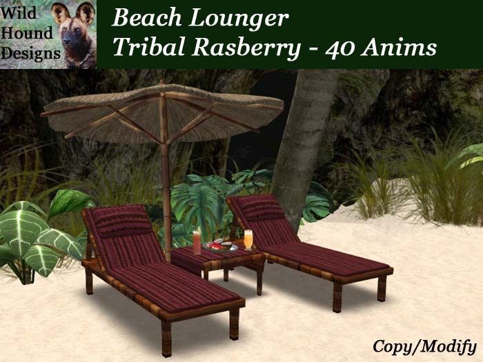 [WHD] -- Beach Lounger - Single - Tribal Rasberry