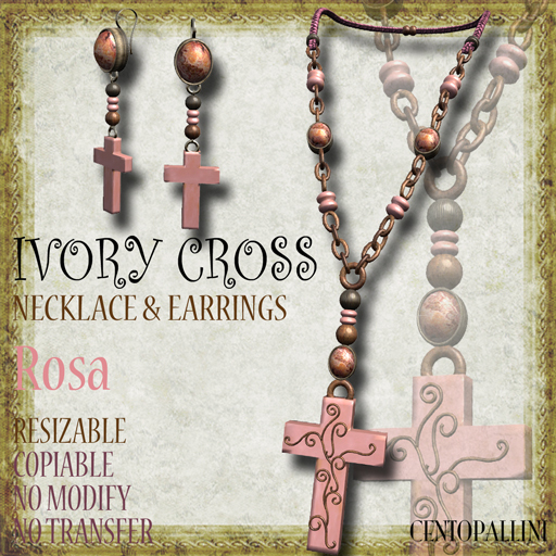*CentoPallini* IVORY CROSS Rosa