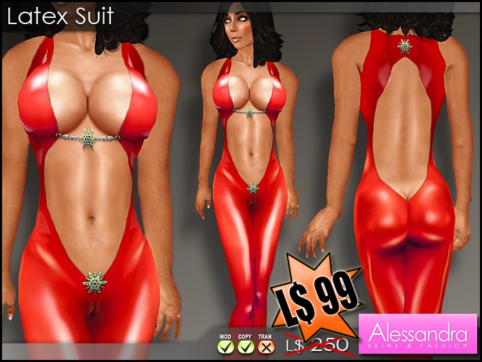ALESSANDRA - Latex Suit RED