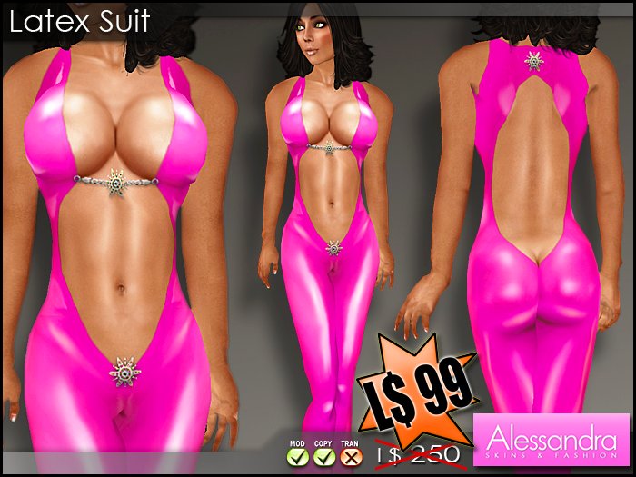 ALESSANDRA - Latex Suit HOTPINK