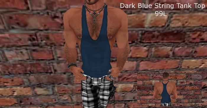 Dark Blue String Tank Top-Tater Designs