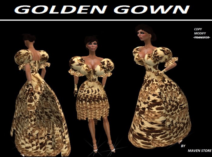 Golden silk gown
