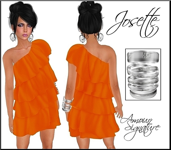 Amour Signature - Josette MESH Dress - Tangerine