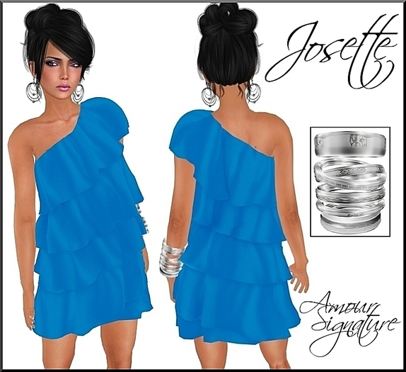 Amour Signature - Josette MESH Dress - Sky