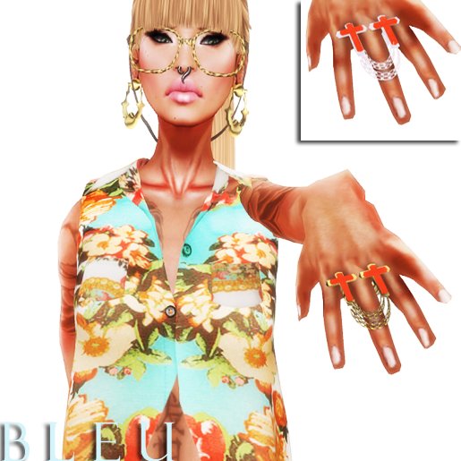 - B L E U - Amen! Chained Ring *Orange Pack* (BOXED)