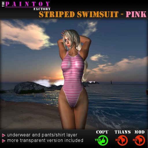 Striped Swimsuit pink