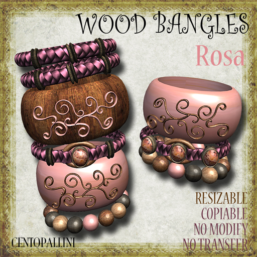 *CentoPallini* WOOD BANGLES Rosa