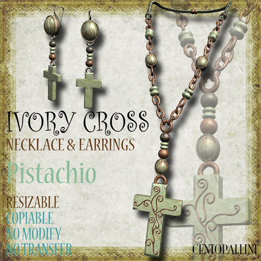 *CentoPallini* IVORY CROSS Pistachio