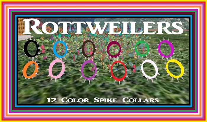 Rottweiler 12 Color Spike Collar