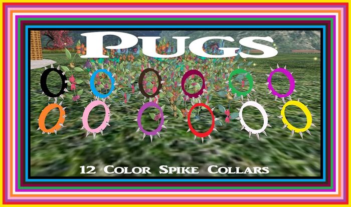 Pug 12 Color Spike Collar