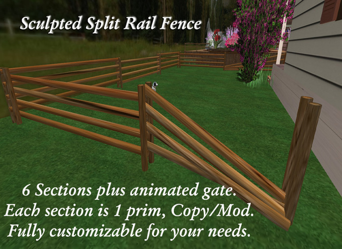 Sculpted Split Rail Fence