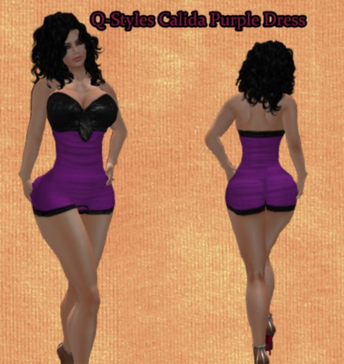 Q-Styles Calida Purple Dress