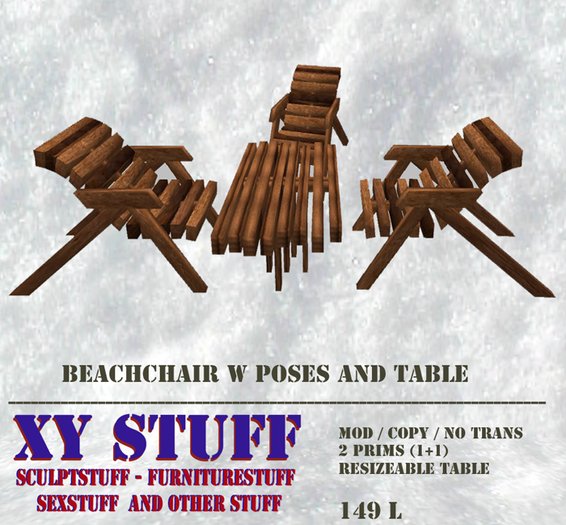 Beachchair and table wood