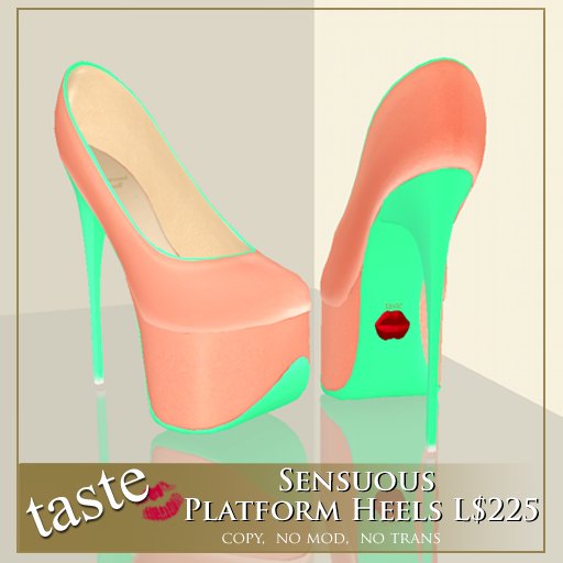 taste Sensuous Platform Heels ~ Peach